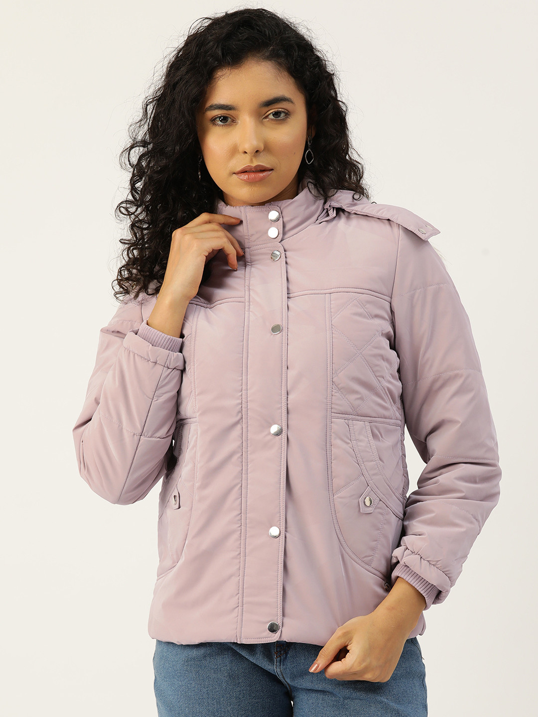Monte Carlo Fur Detail Stand Collar Padded Jacket main image 0