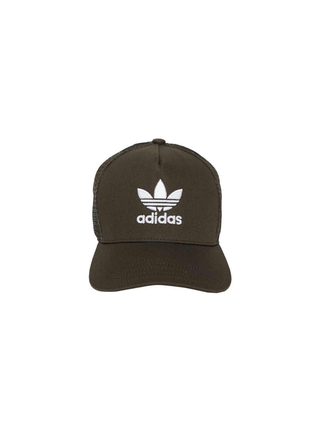 Buy ADIDAS Originals Unisex Olive Green Trefoil Trucker Solid Cap