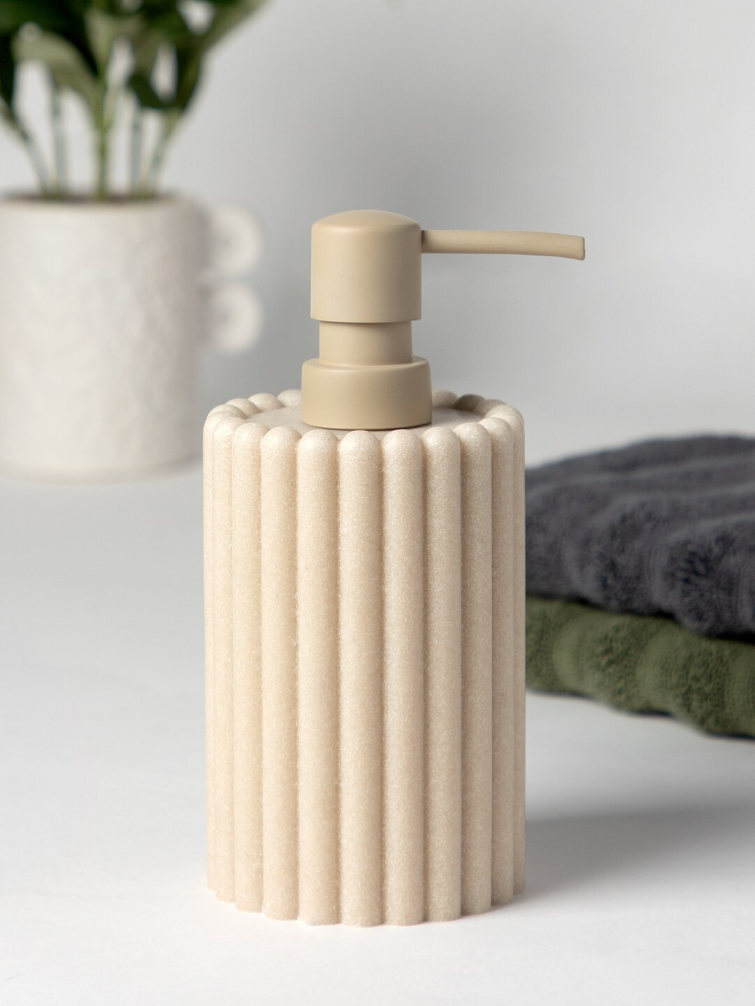 Buy Anko Beige Textured Soap Dispenser Bathroom Accessories for