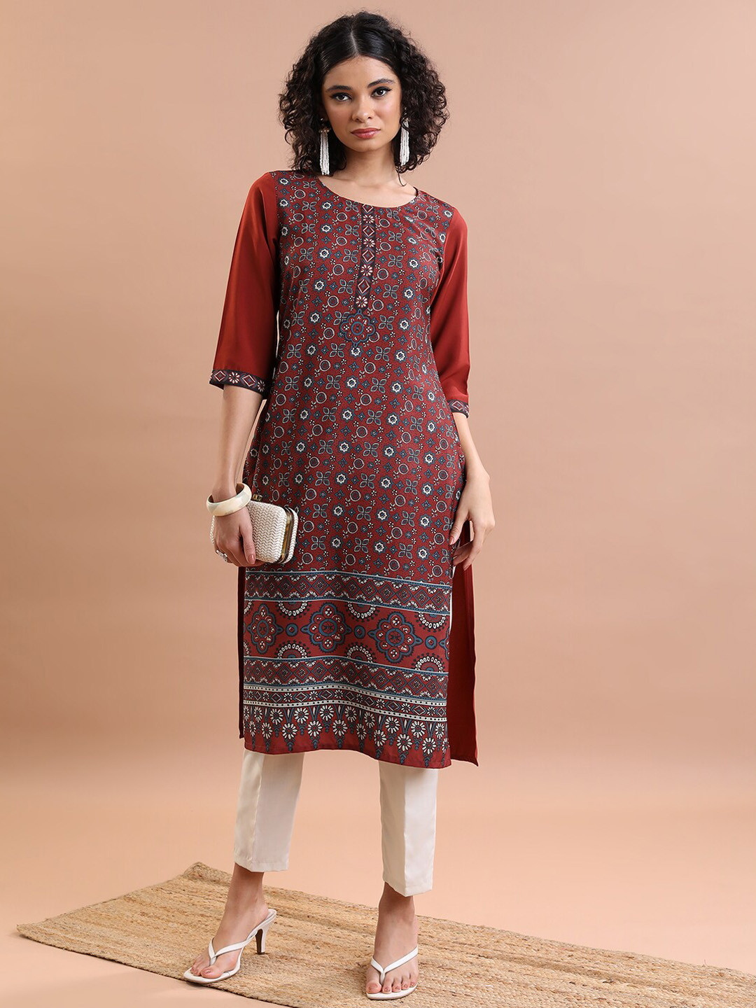 Natasha Mehta Designer Rust Kurta for Women - Elegant Style main image 0