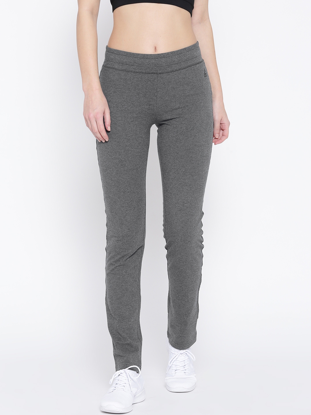 Buy Reebok Women Grey Melange Core Knit Slim Training Track Pants ...
