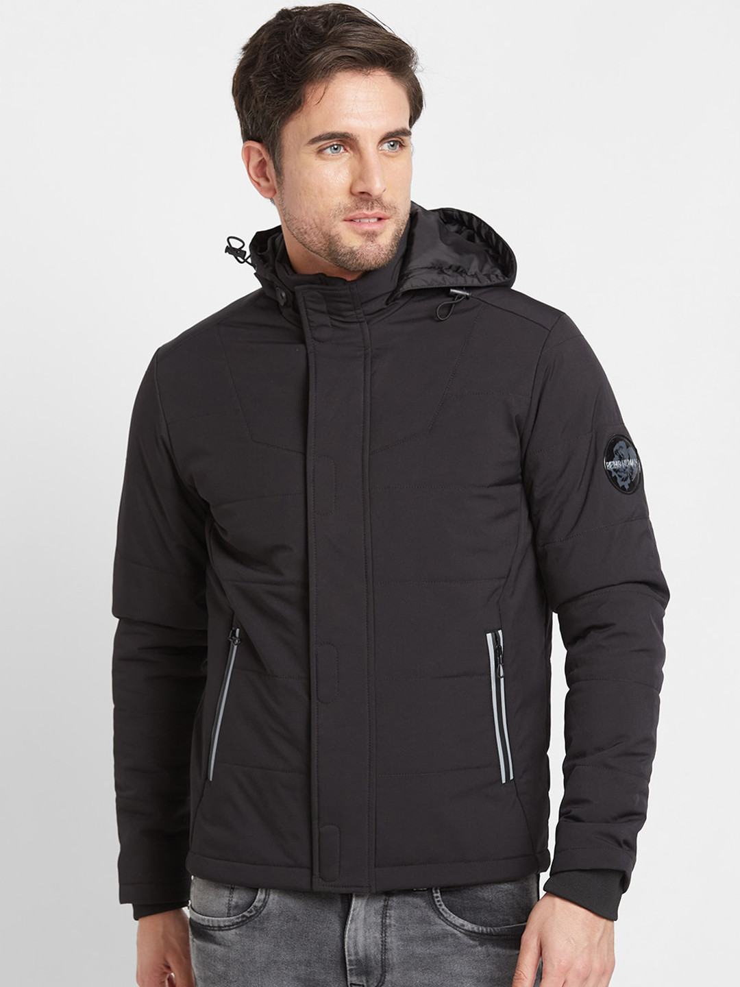 Black Regular Fit Long Sleeves Men's Jacket by Being Human Clothing