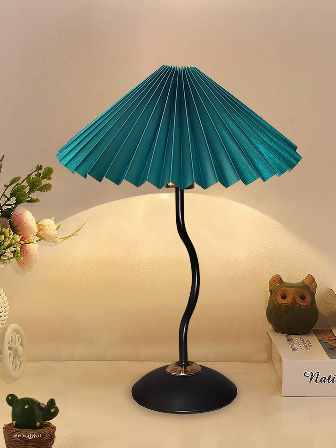 Buy Homesake Green & Black Table Lamp With Shade Table Lamps for
