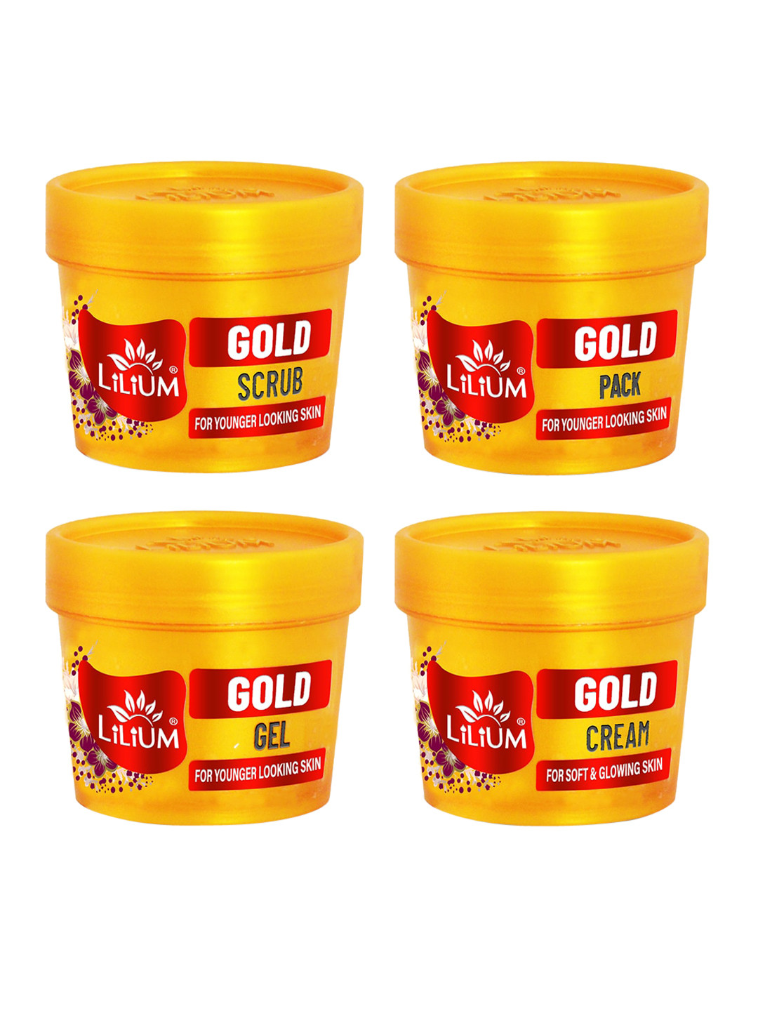 Buy Lilium Gold Scrub Pack Gel Cream Set 100g Each Facial Kit for