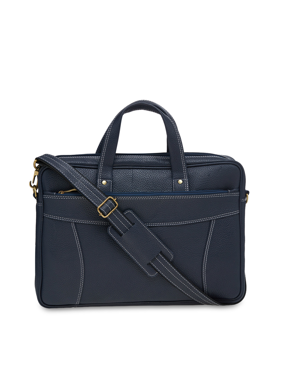 Buy Leather World Unisex Blue Genuine Leather Laptop Bag Laptop Bag