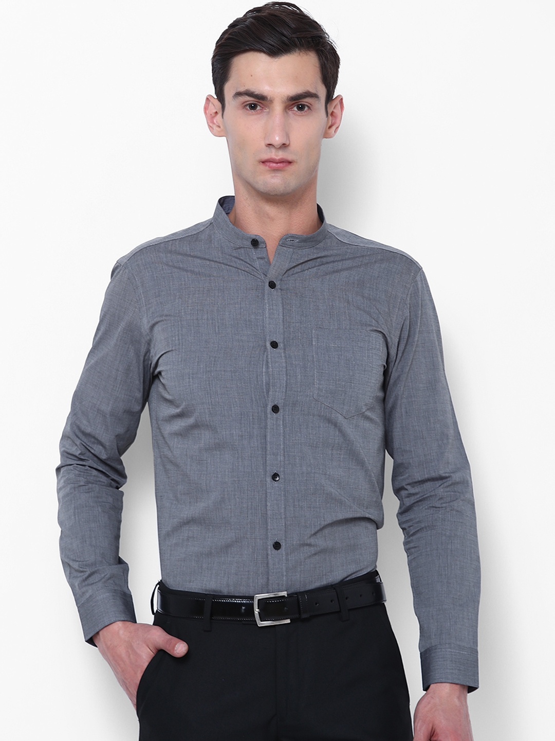 Buy Black Coffee Men Grey Slim Fit Solid Casual Shirt - Shirts for Men ...