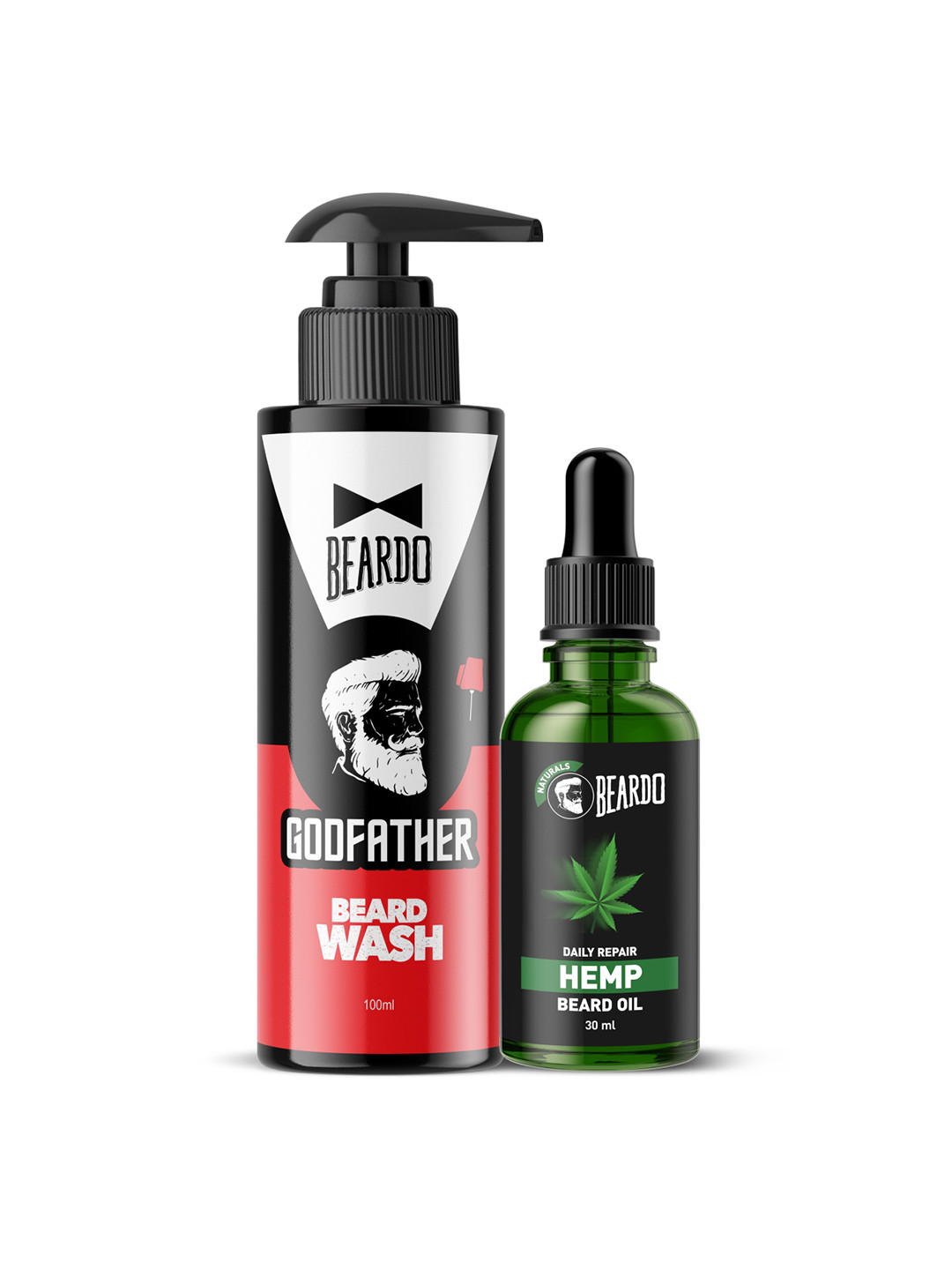 Buy BEARDO Men Set Of Godfather Beard Wash 100ml & Hemp Beard Hair Oil