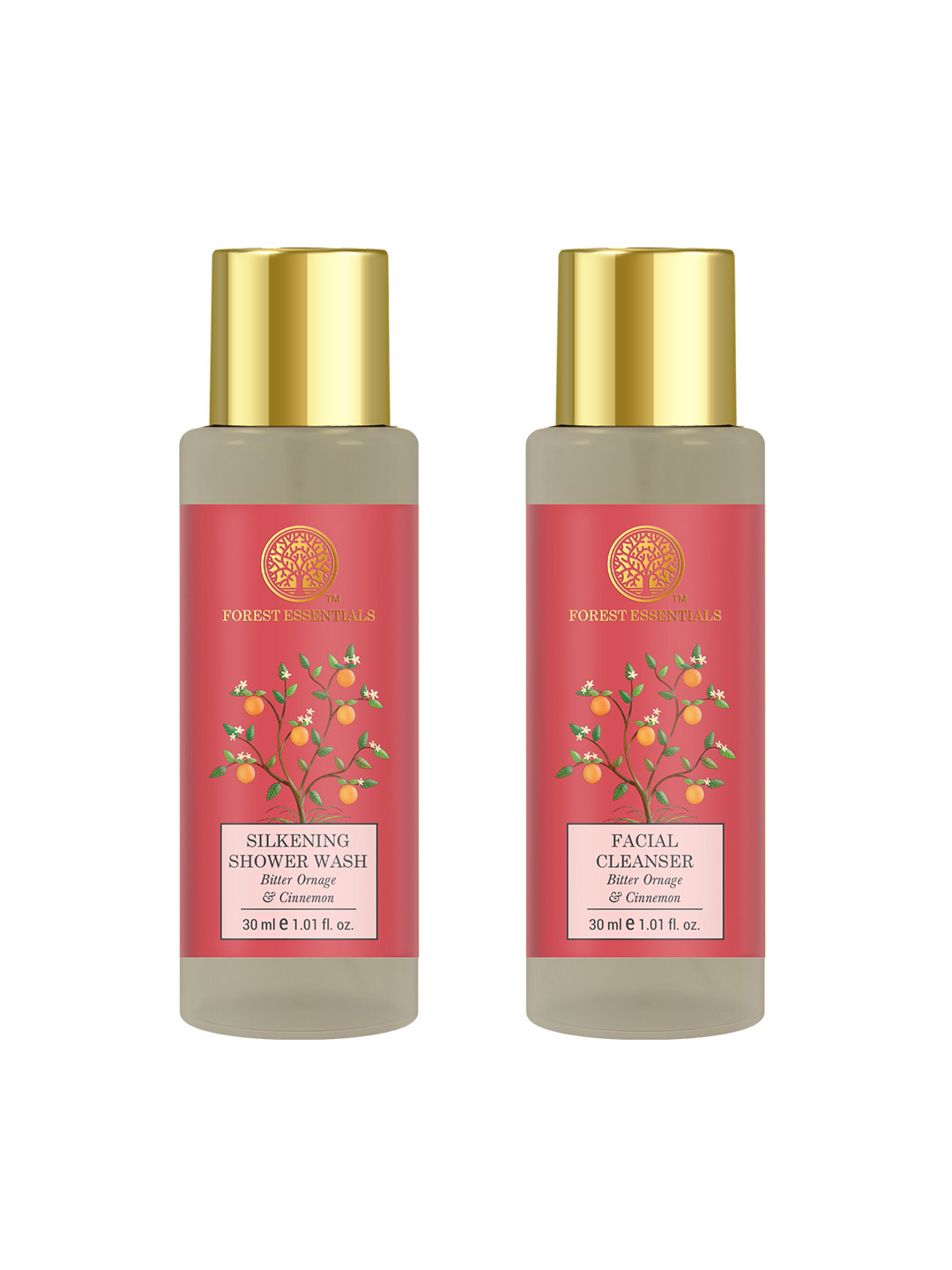 Buy Forest Essentials Bitter Orange & Cinnamon Face Cleanser & Shower Wash 30ml Each - Bath And ...