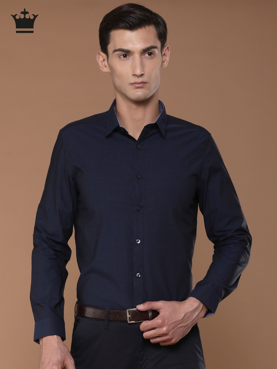 Buy Louis Philippe Men Navy Slim Fit Solid Formal Shirt - Shirts for Men 2502080 | Myntra