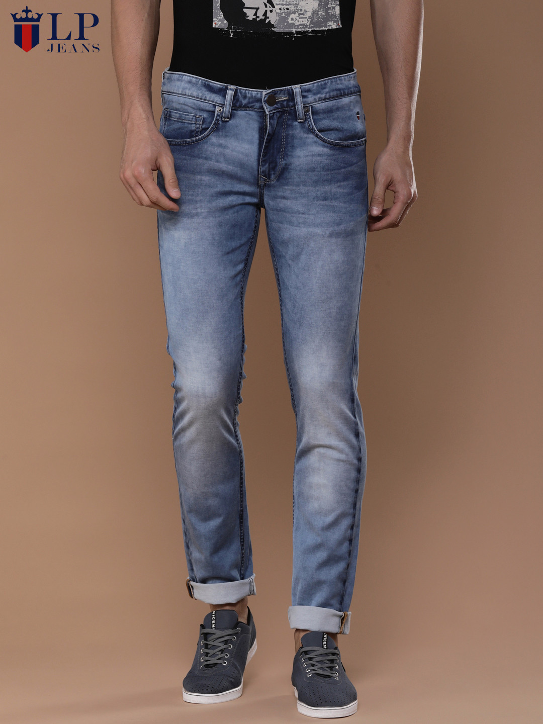 Buy Louis Philippe Jeans Men Blue Matt Slim Fit Low Rise Clean Look