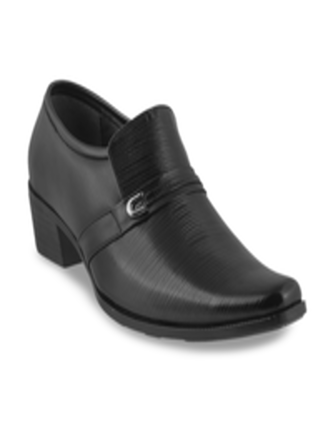 Buy Mochi Men Black Leather Slip On Formal Shoes - Formal Shoes for Men ...