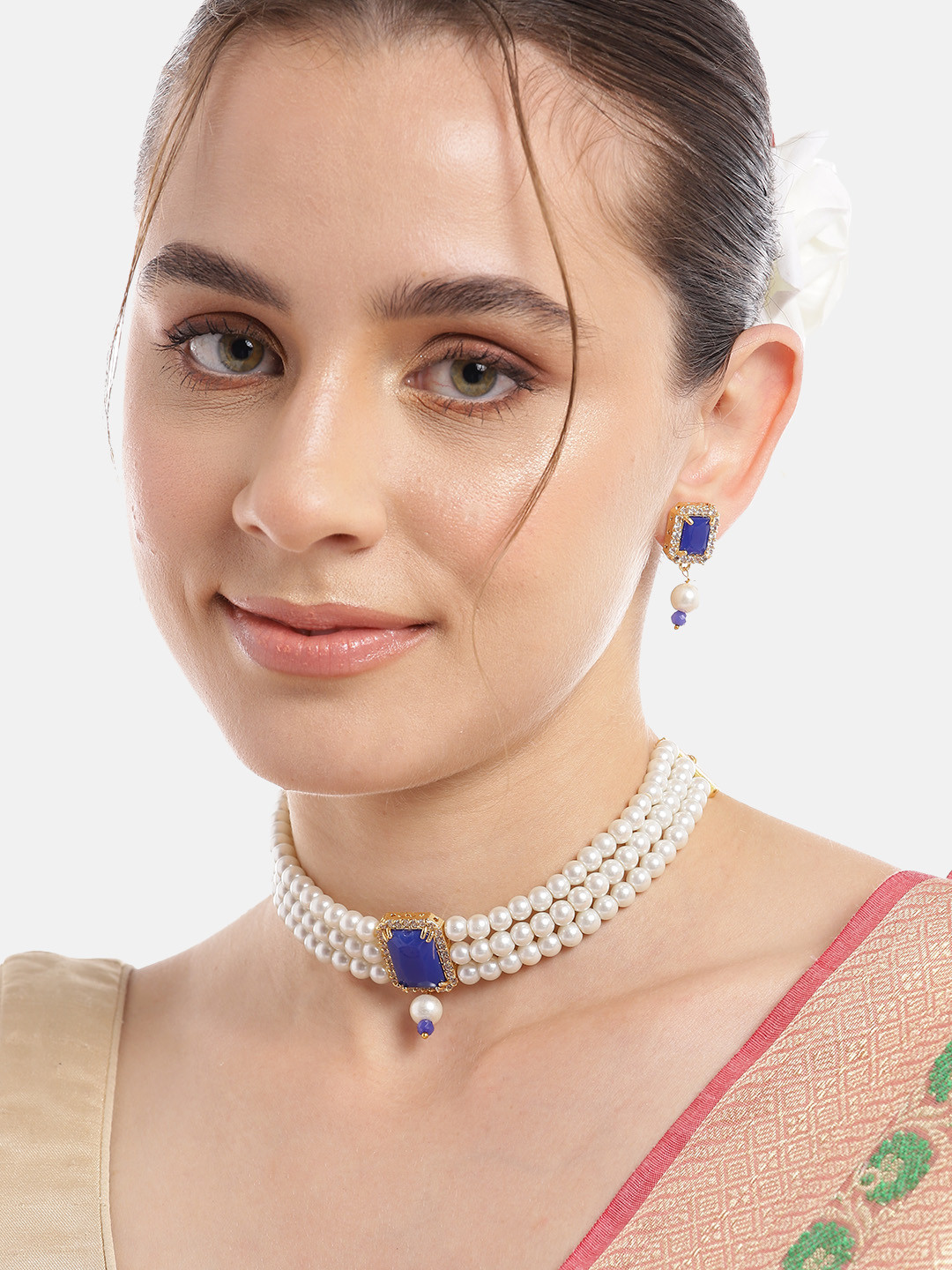 Buy Anouk Gold Plated American Diamond Jewellery Set Jewellery Set for Women 25028816 Myntra