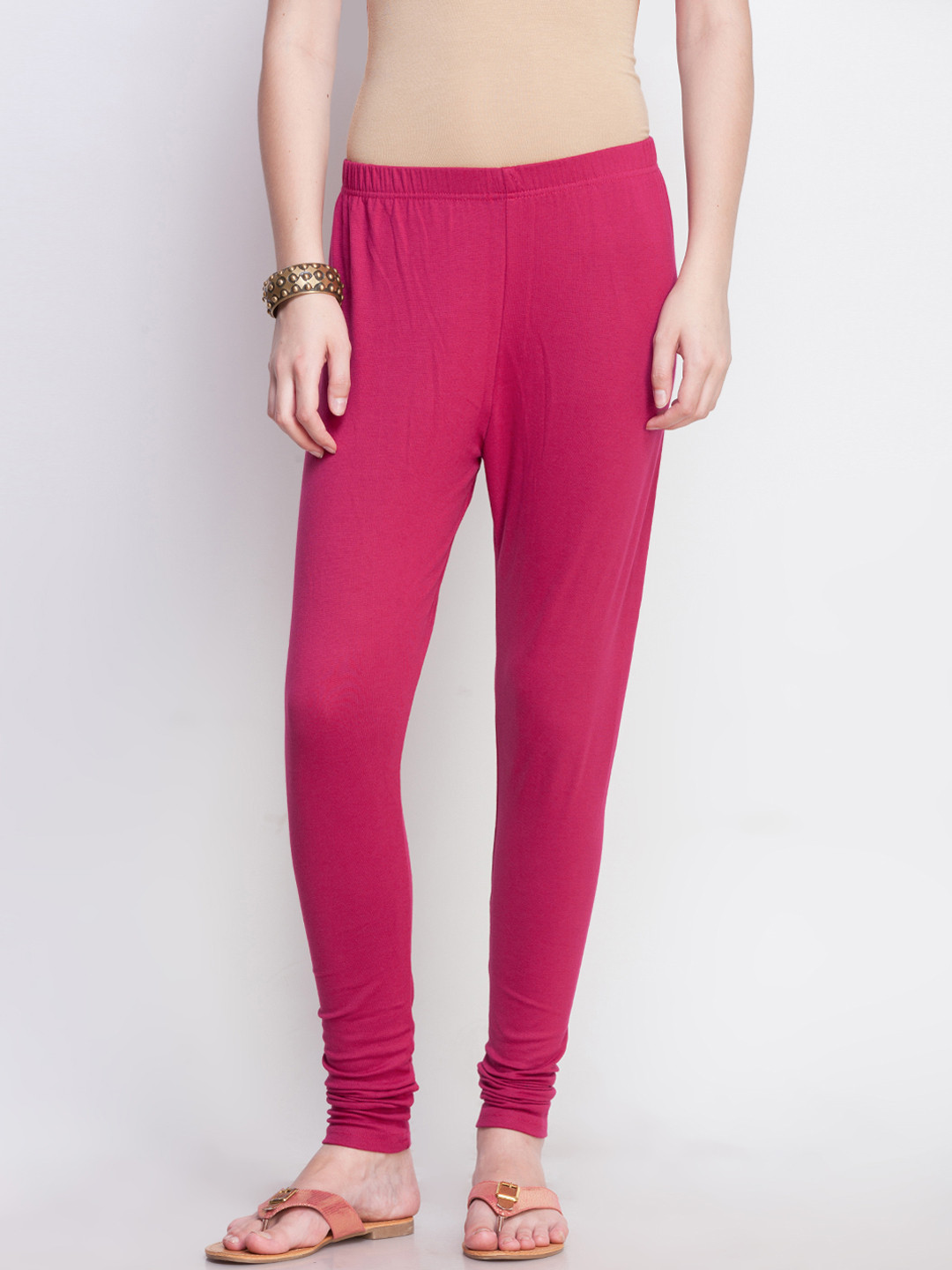 Buy Dollar Missy Women Pink Solid Leggings Leggings for Women 2502942