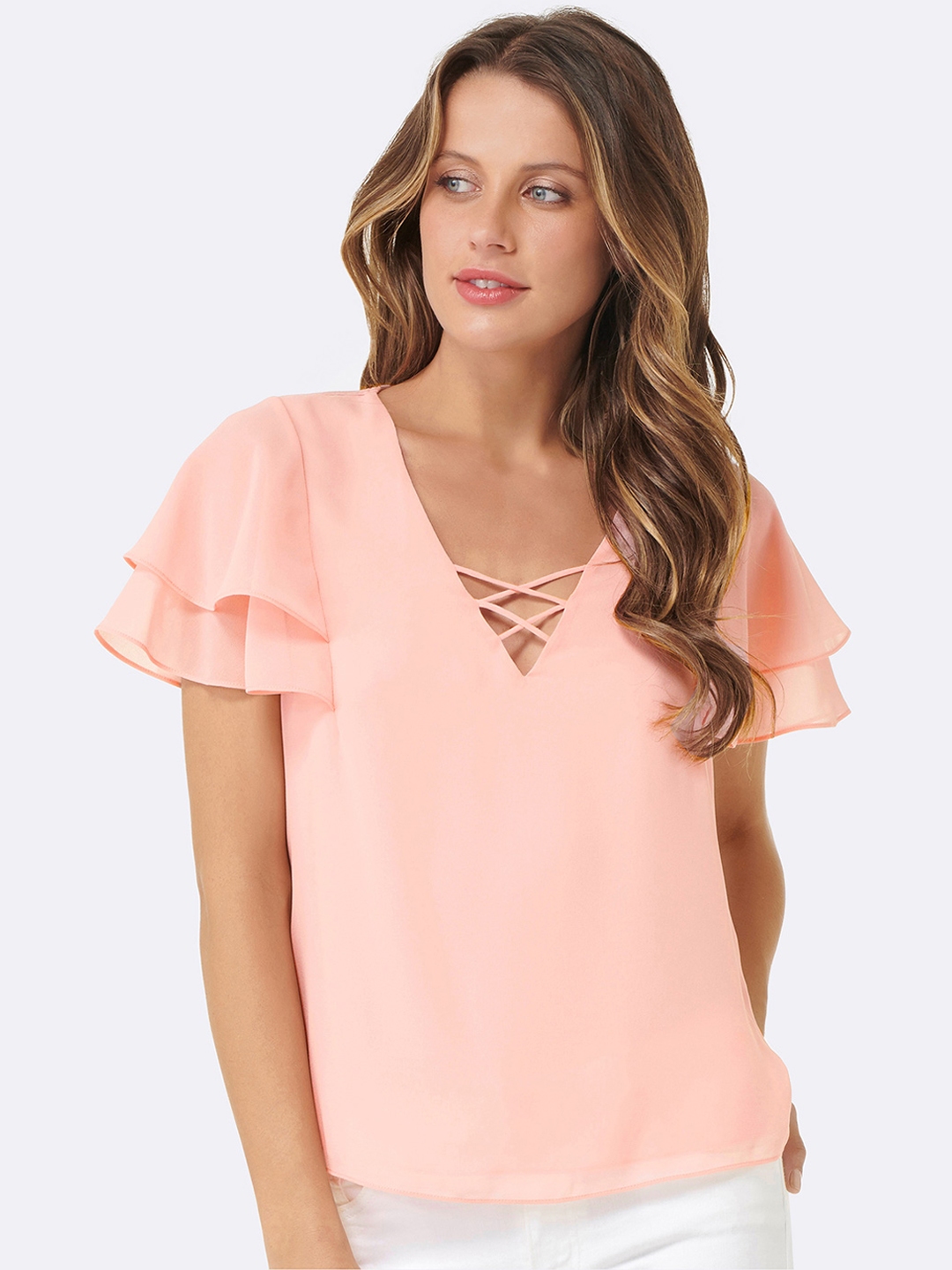Buy Forever New Women Pink Solid Top - Tops for Women 2503046 | Myntra