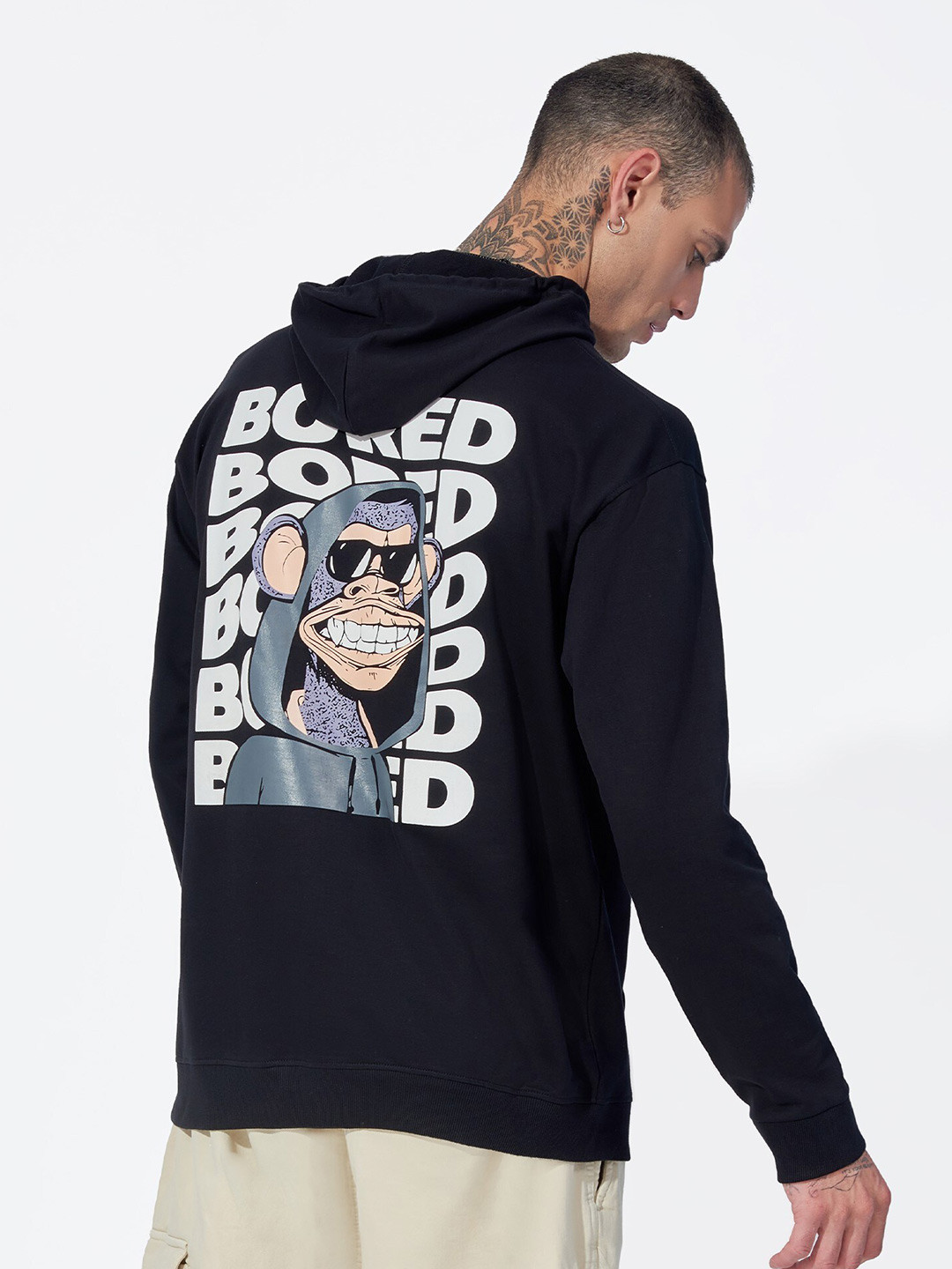 Buy Maniac Typography Printed Hooded Cotton Pullover Sweatshirt ...