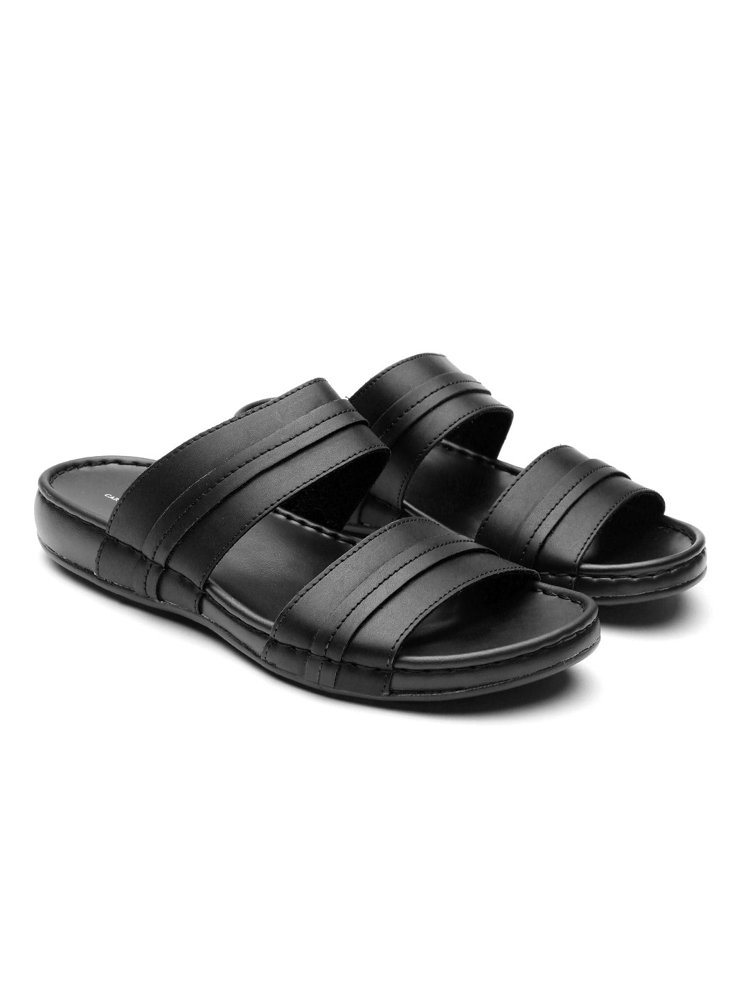 Buy Carlton London Men Black Comfort Sandals - Sandals for Men 2503572 | Myntra