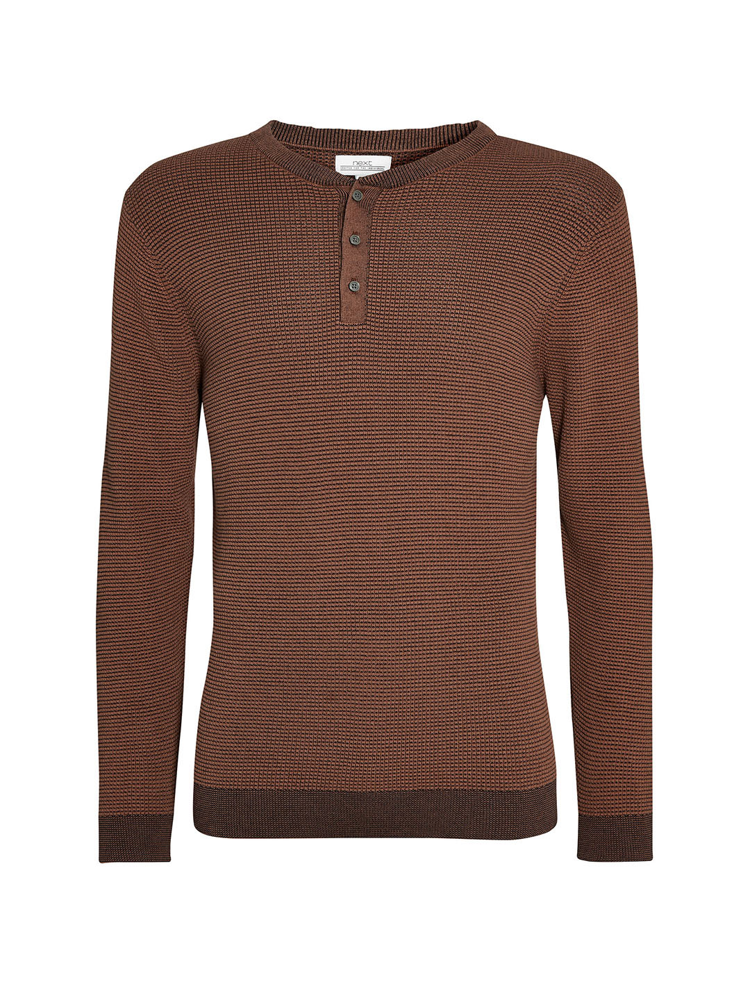 Buy Next Men Coffee Brown Self Design Henley Neck T Shirt Tshirts for