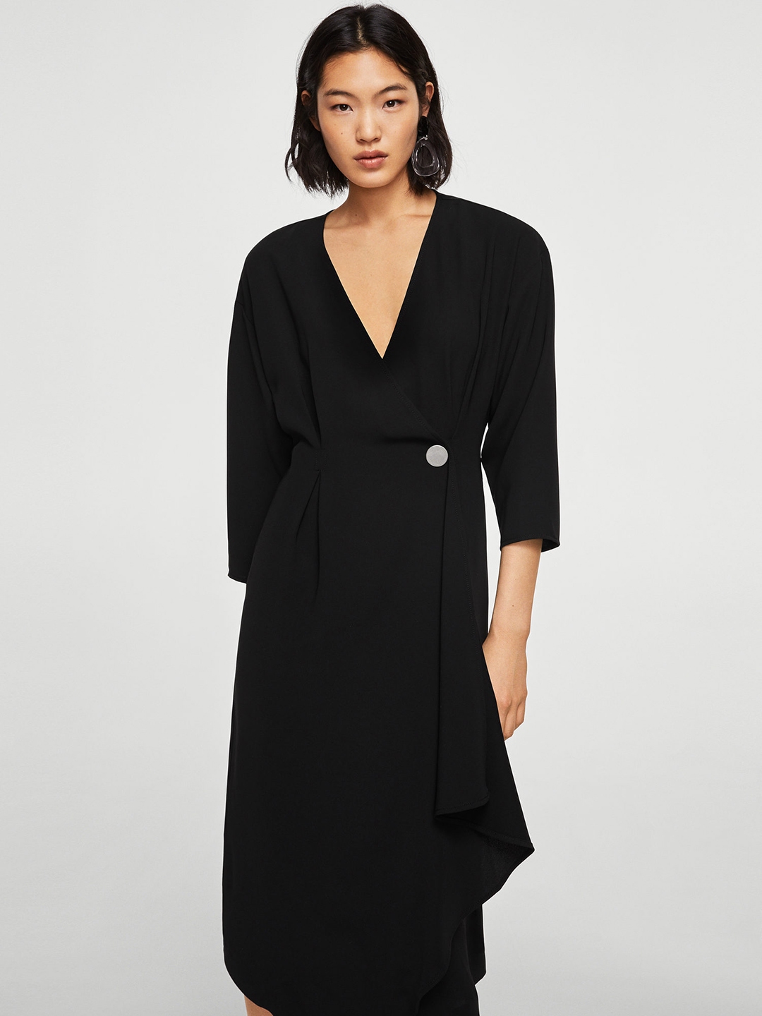 mango black wrap dress