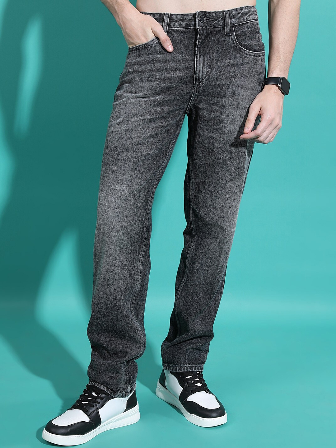 Buy HIGHLANDER Men Straight Fit Clean Look Cotton Jeans - Jeans for Men ...