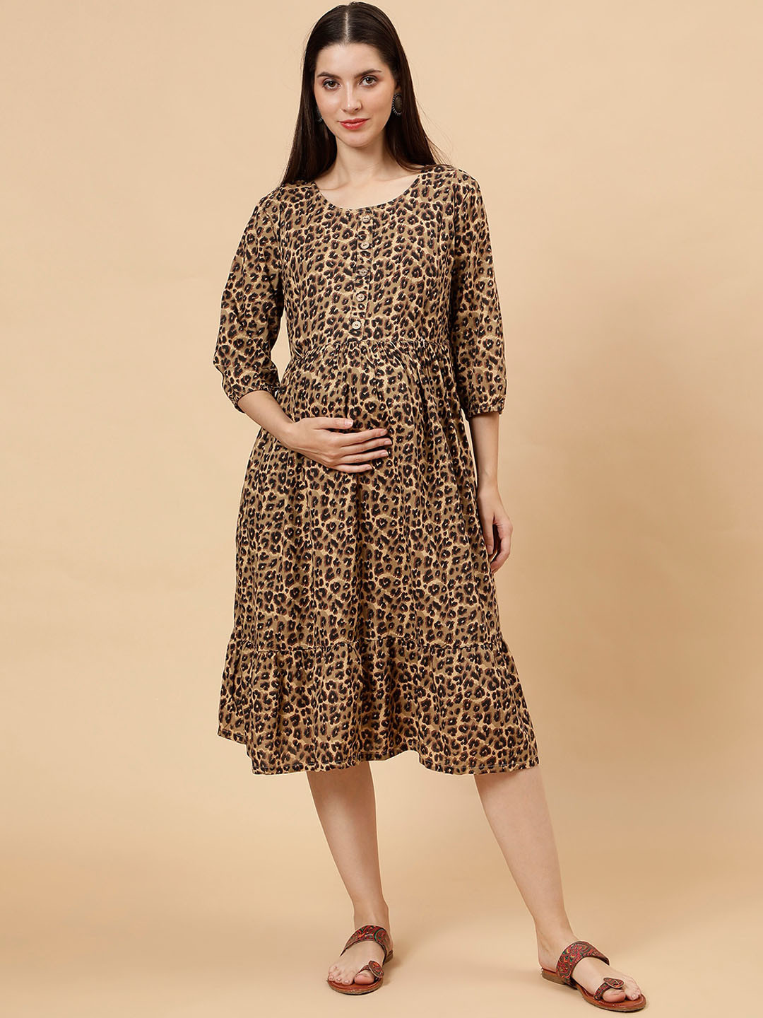 Buy Cot'N Soft Animal Printed Pure Cotton Fit & Flare Maternity Dress