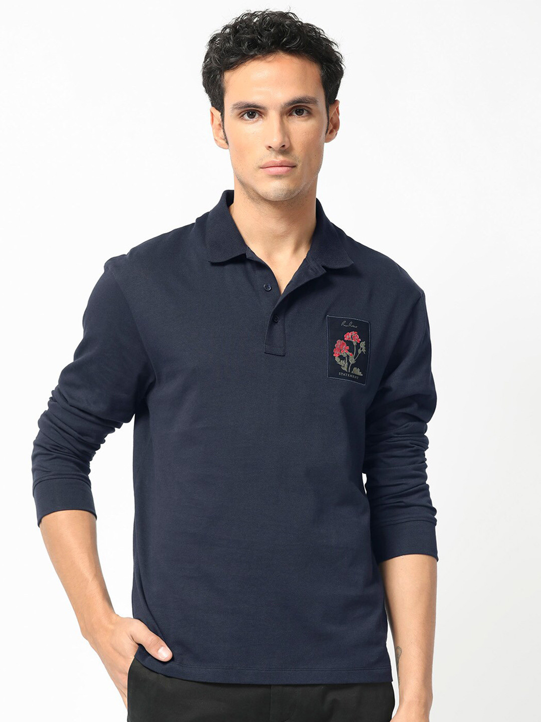 RARE RABBIT Men Brillio Regular Fit Polo Collar T-Shirt