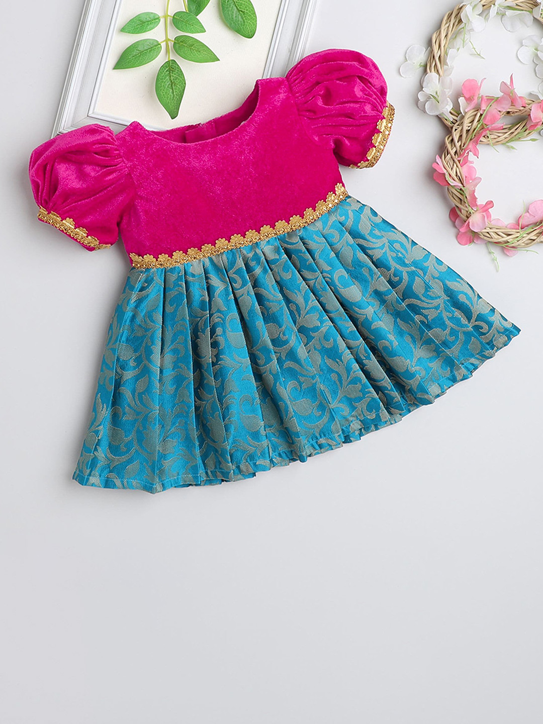 Girls Woven Sleeveless Fit and Flare Frock Dress main image 0