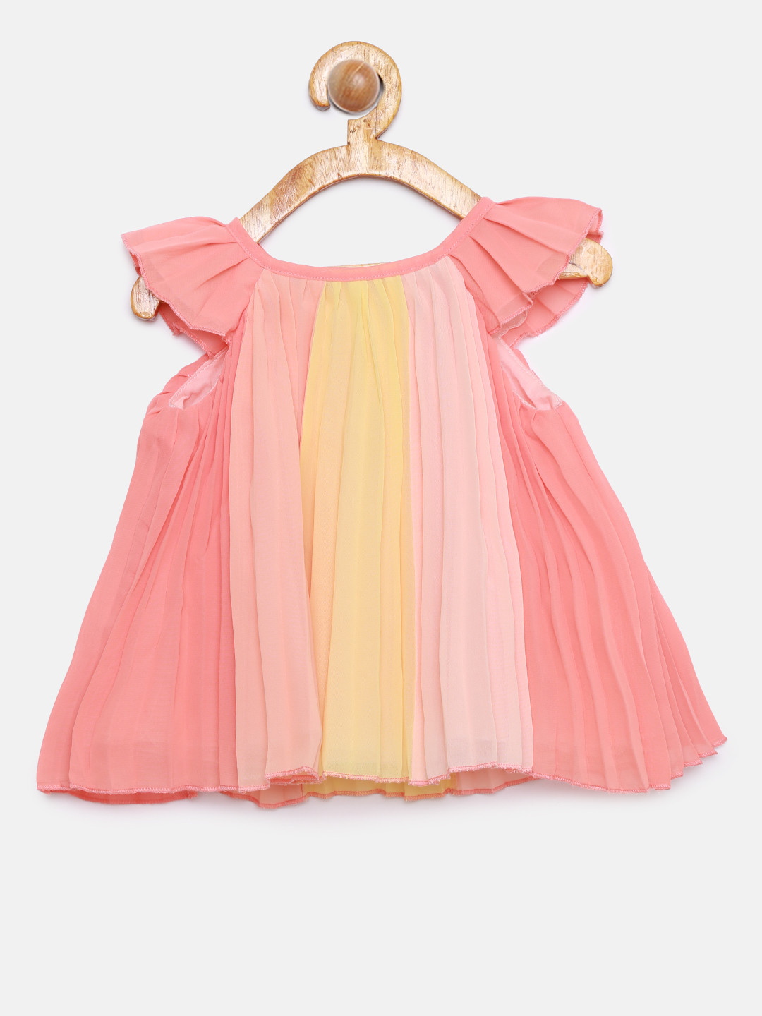 Buy The Childrens Place Girls Peach Coloured Striped A Line Dress