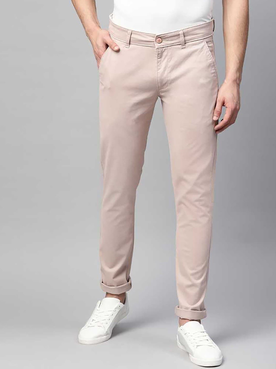 Buy FUBAR Men Relaxed Slim Fit Easy Wash Trousers - Trousers for Men ...