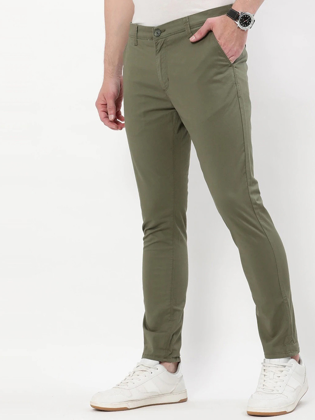 Buy FUBAR Men Mid Rise Relaxed Slim Fit Easy Wash Trousers - Trousers ...