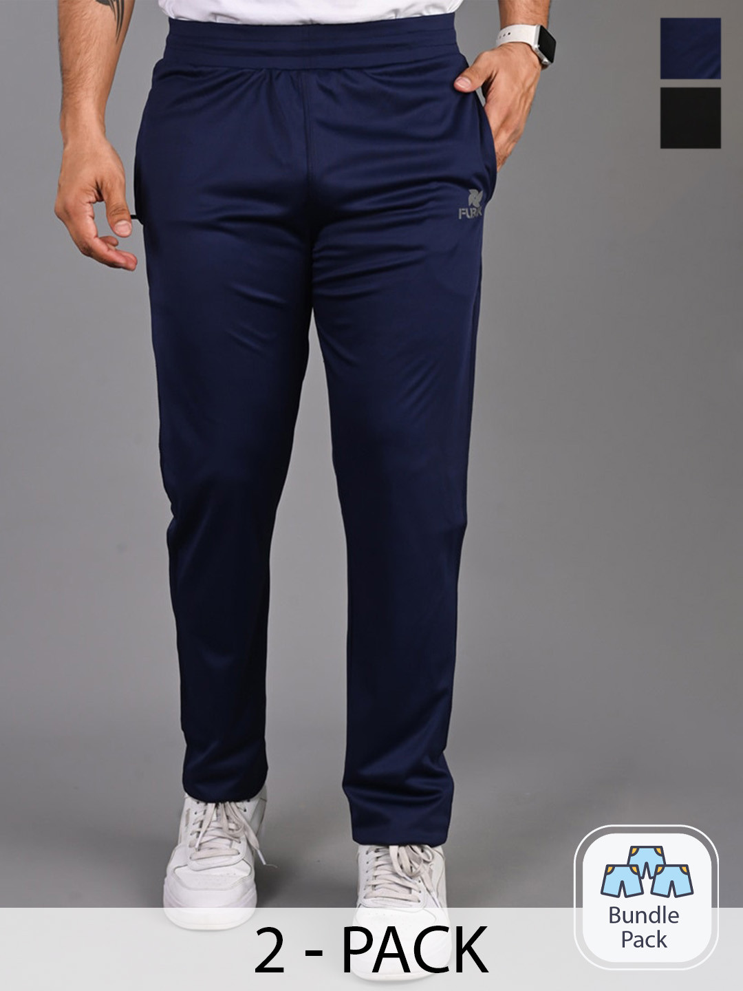 Buy FUBAR Men Pack Of 2 Mid Rise Track Pants Track Pants for Men