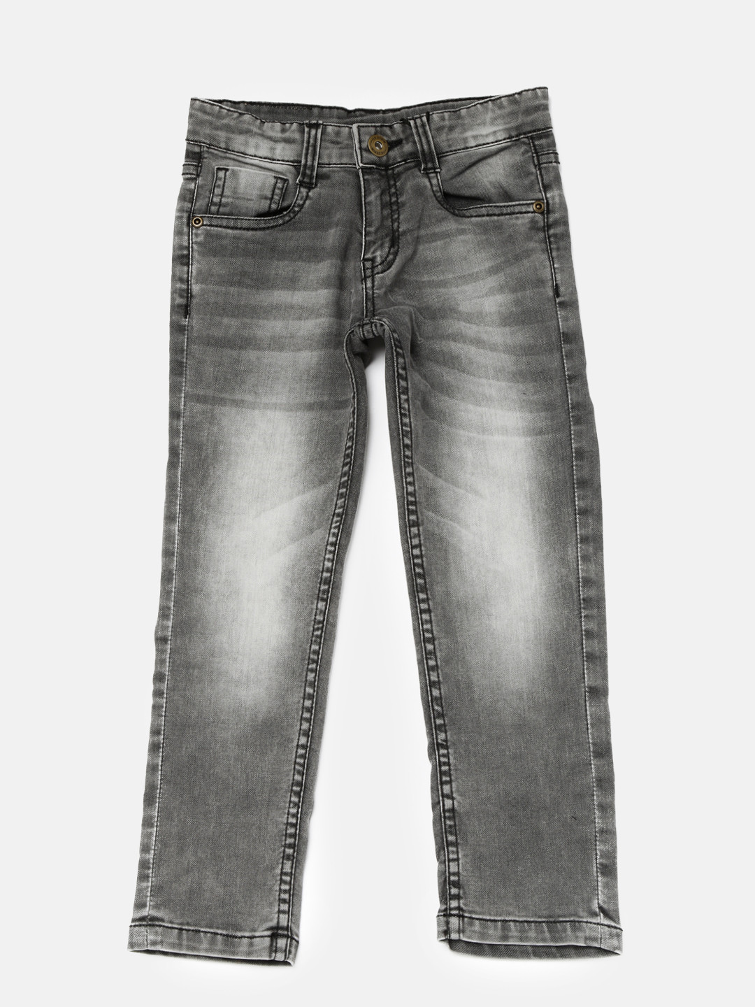 Buy YK Boys Grey Slim Fit Mid Rise Clean Look Stretchable Jeans Jeans