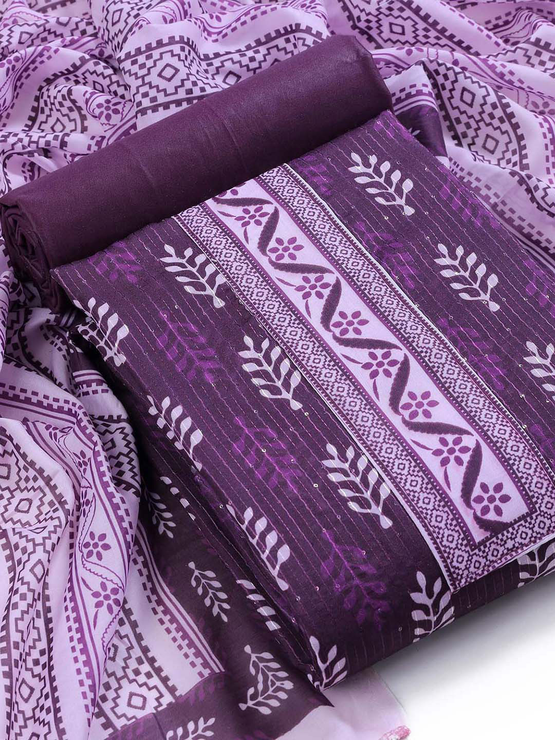 Buy Sun Fashion And Lifestyle Ethnic Motifs Printed Unstitched Dress