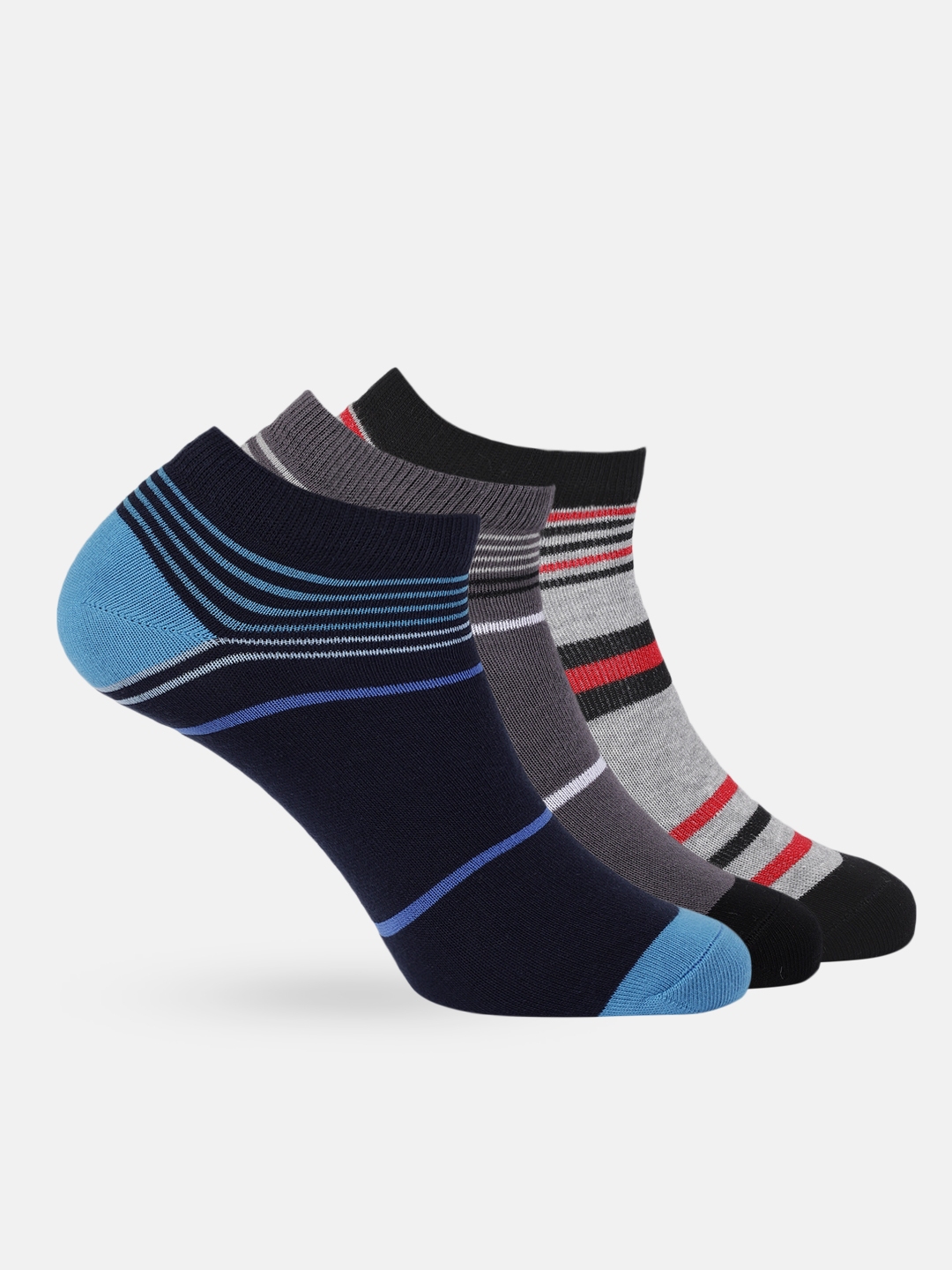 Buy Mast & Harbour Men Pack Of 3 Striped Ankle Length Socks - Socks for ...