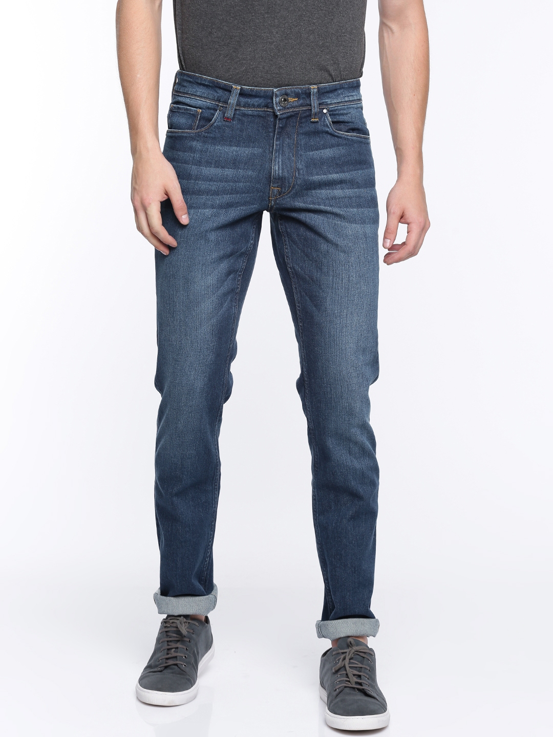 Buy Raymond Men Blue Slim Fit Mid Rise Clean Look Jeans - Jeans for Men ...