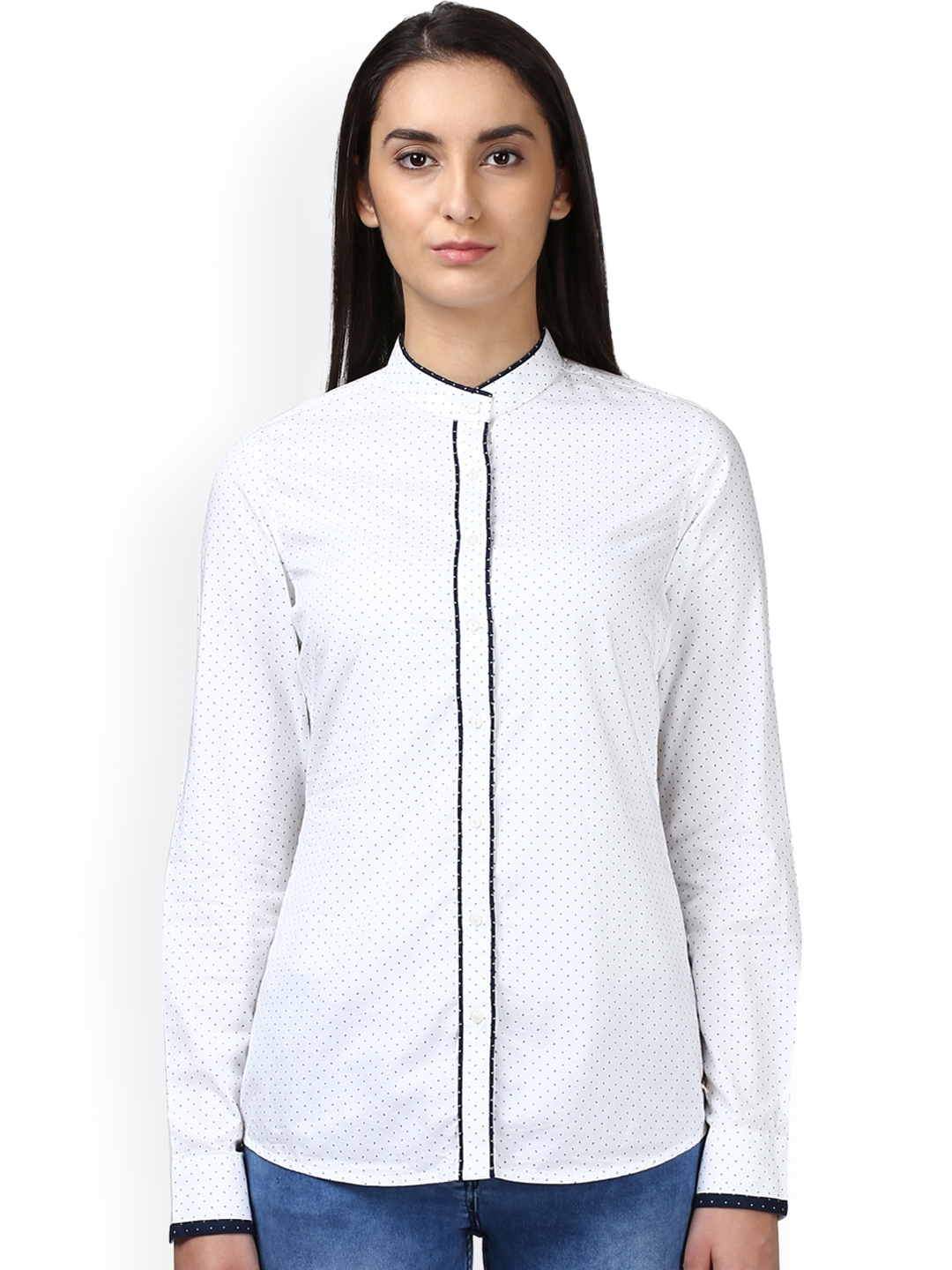 Buy Park Avenue Women White Regular Fit Printed Formal Shirt Shirts For Women 2511324 Myntra