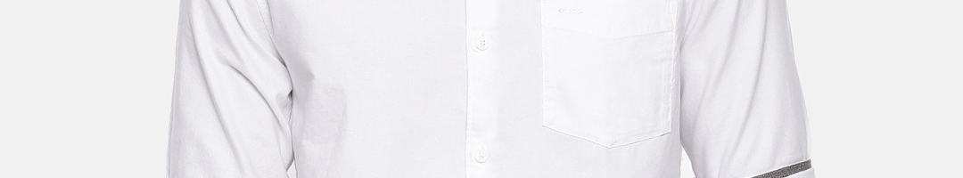 Buy ColorPlus Men White Contemporary Regular Fit Solid Casual Shirt ...