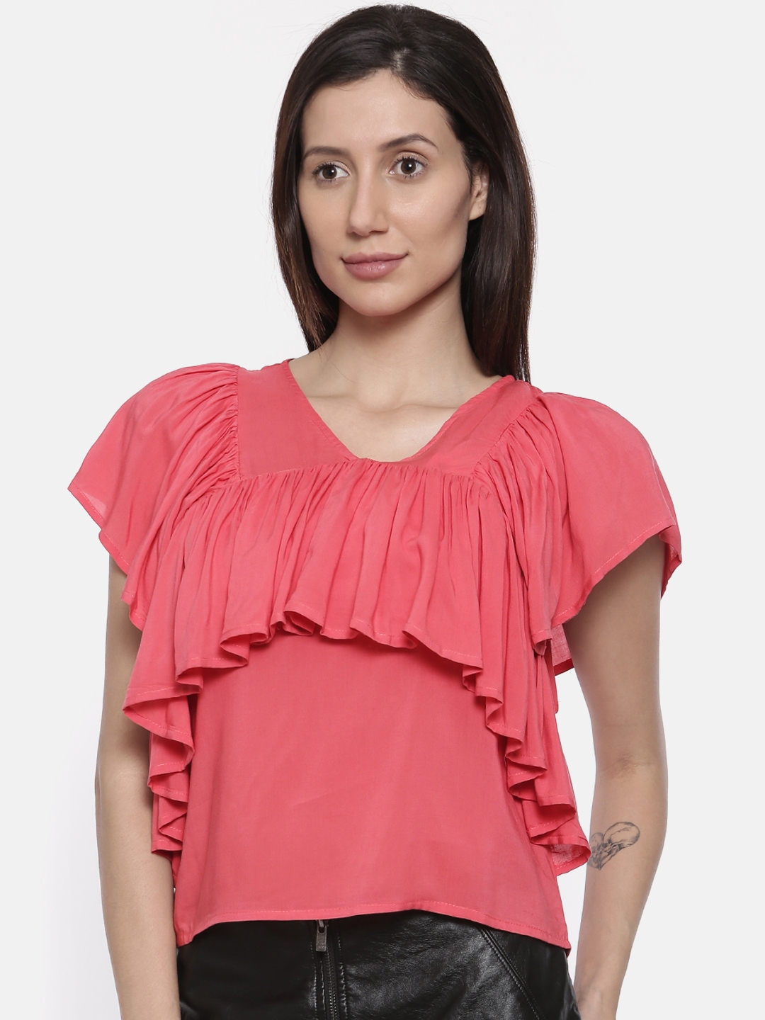 Buy Lee Cooper Women Pink Solid Tiered Top - Tops for Women 2512763 ...