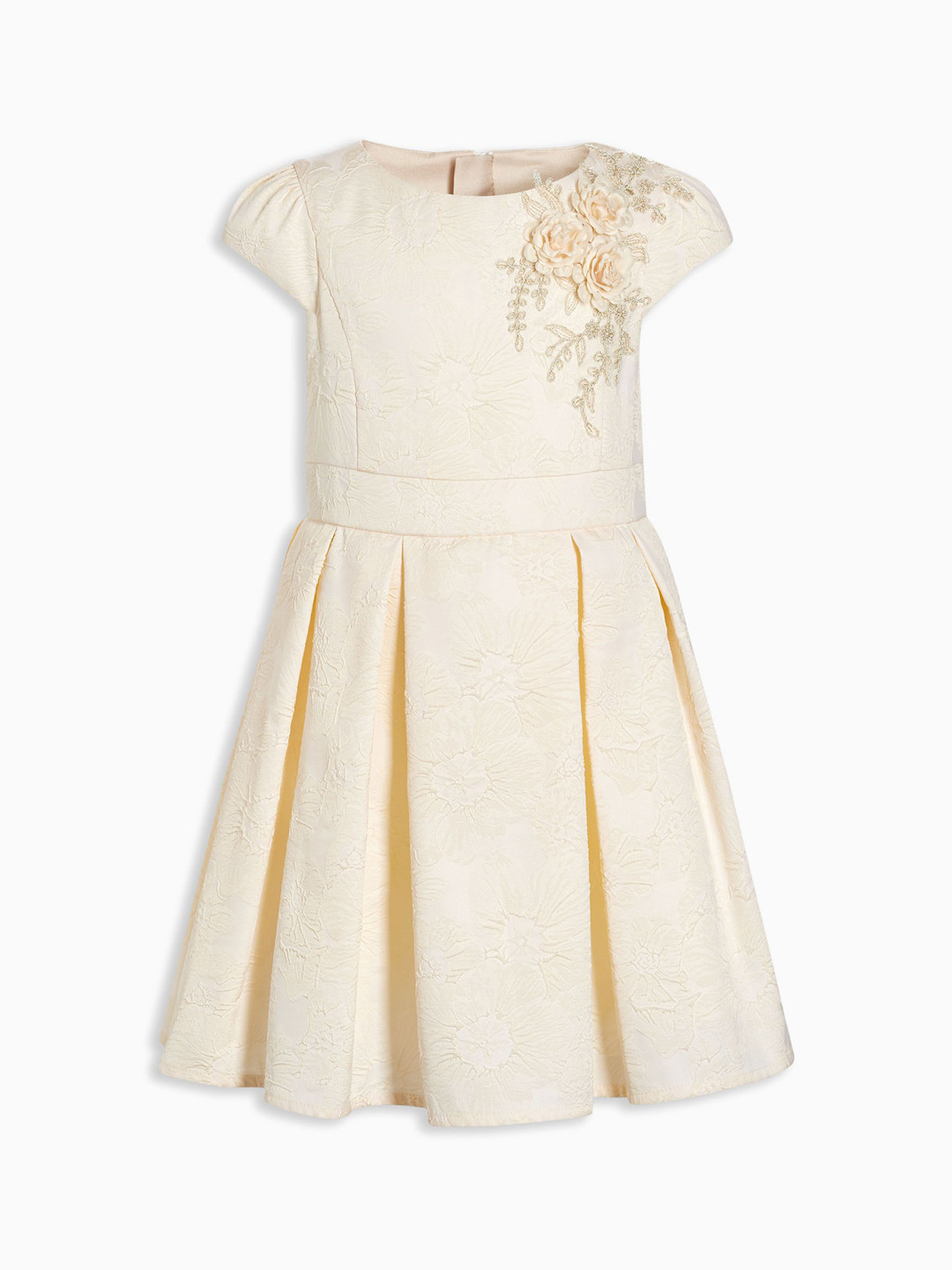 Buy Next Girls Cream Coloured Solid Fit & Flare Dress Dresses for