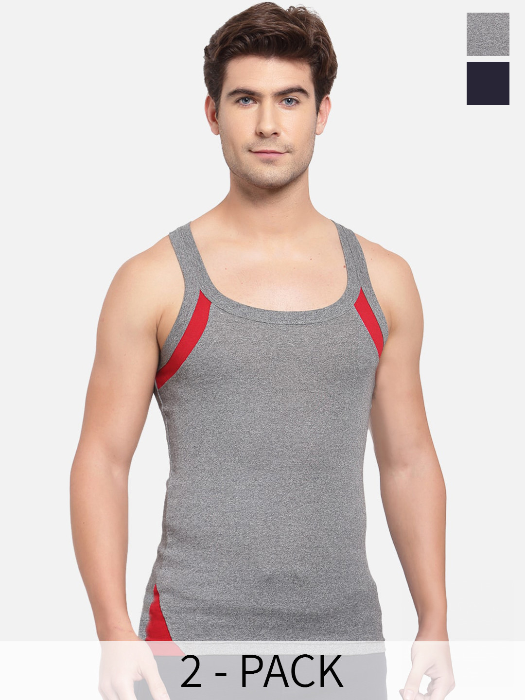 Buy SPORTO Pack Of 2 Cotton Gym Innerwear Vests - Innerwear Vests for ...