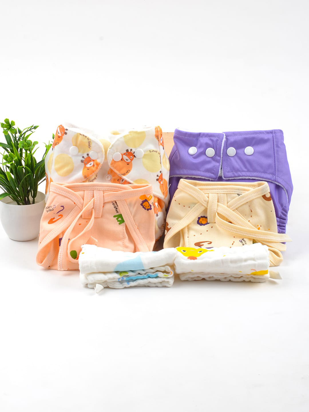 Buy Moms Home Infants Pack Of 6 Printed Organic Cotton Baby Diaper Gift