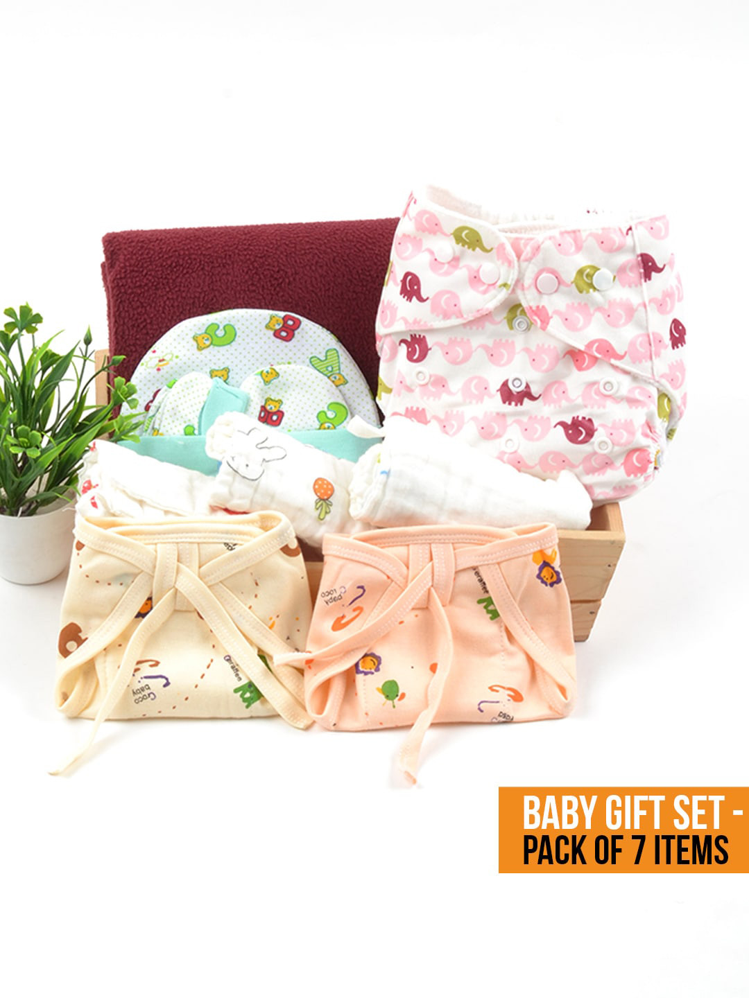 Buy Moms Home Infants Set Of 7 Printed Organic Cotton Baby Diaper Gift