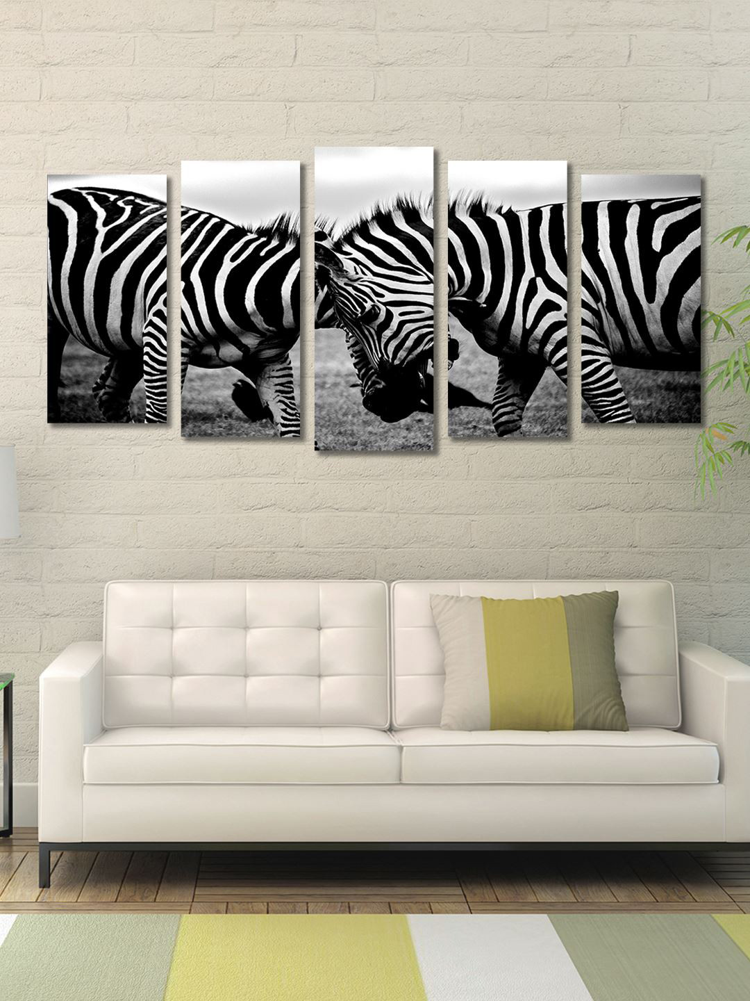 Buy 999Store Black & White Set Of 5 Wall Art - Wall Art for Unisex