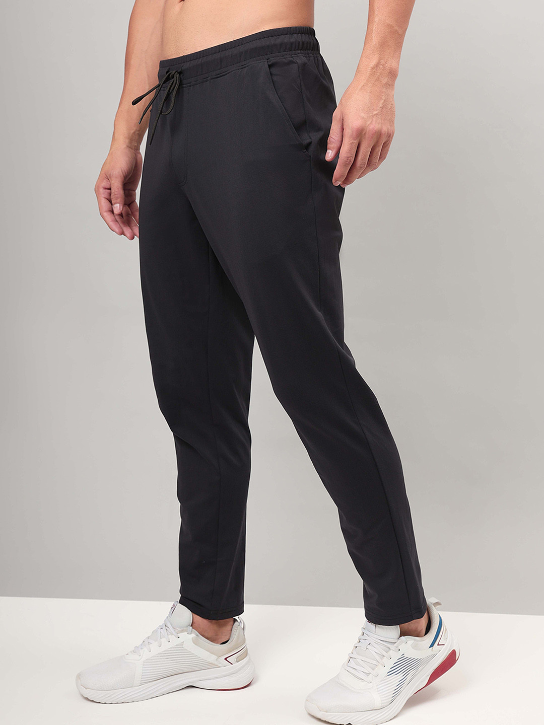 thumbnail image 2 of Victorious Men's Slim Fit Ankle Zip Stretch Techno Track Pants – S-5XL, 68% Rayon 2 of 4