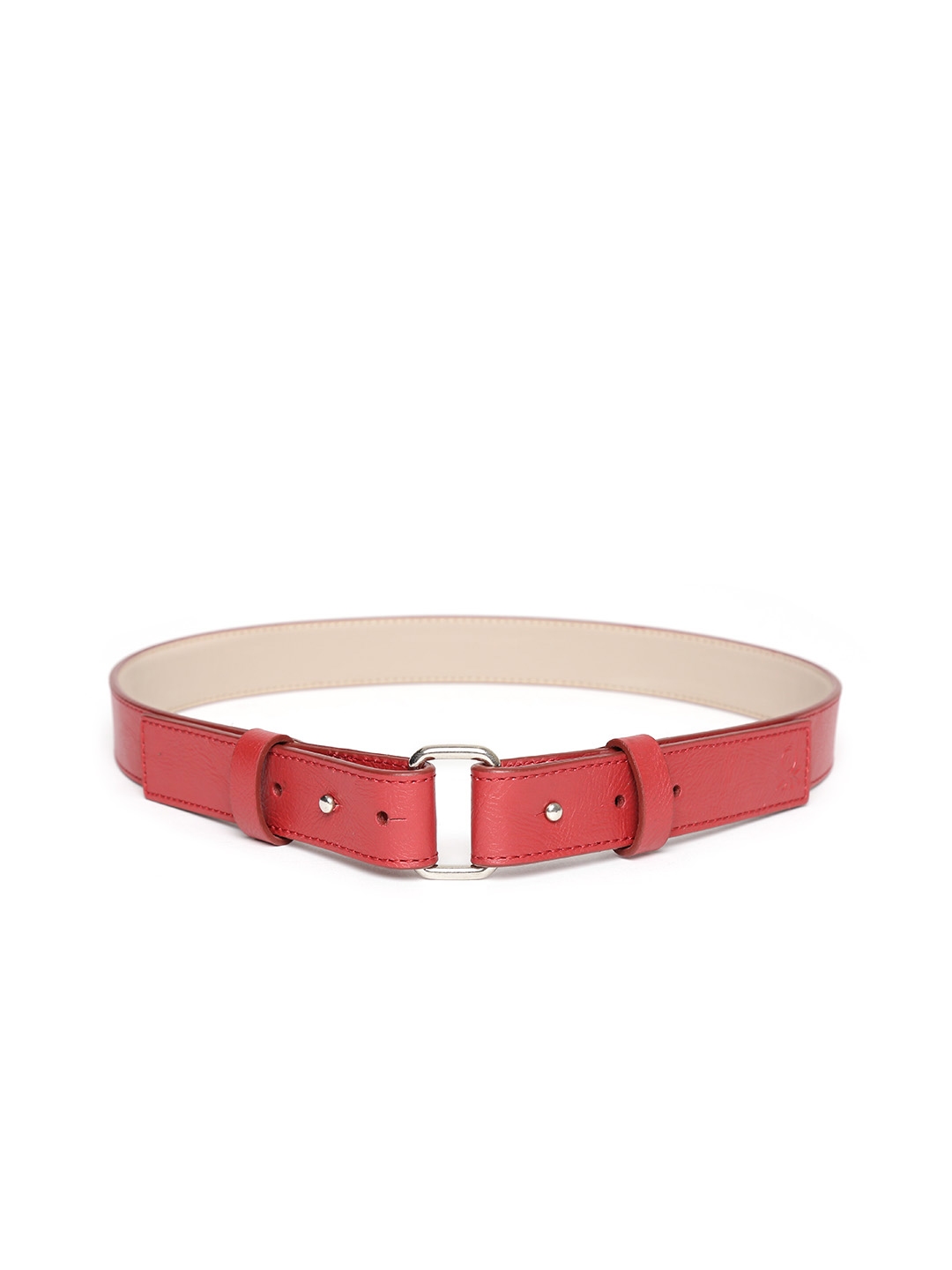 Buy United Colors Of Benetton Women Red Leather Solid Belt - Belts for ...