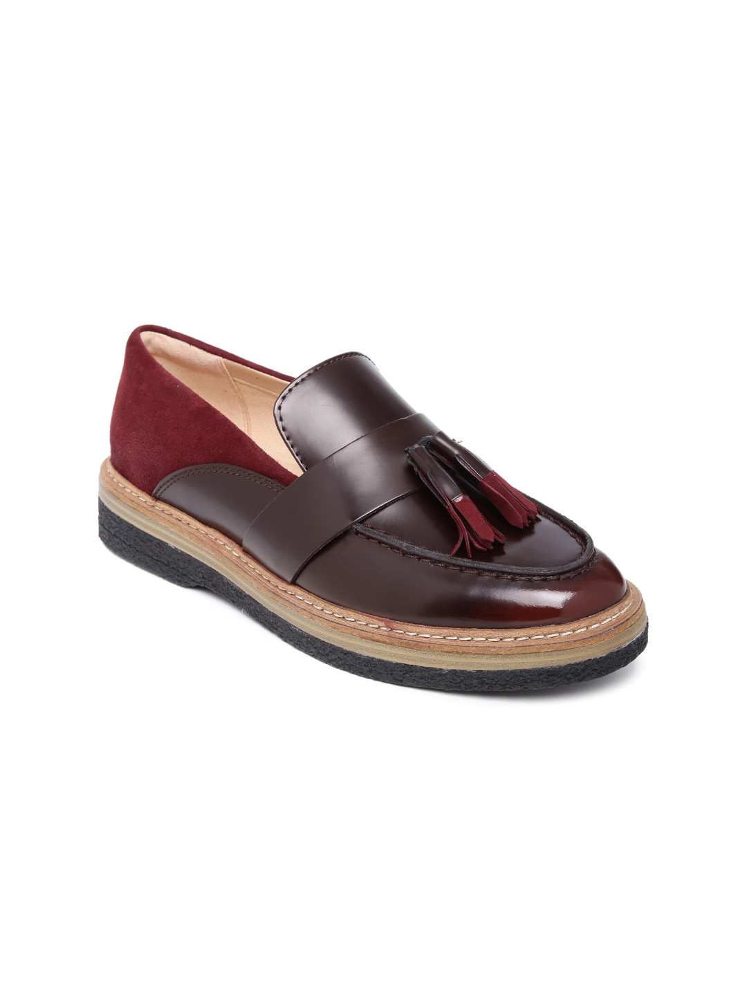 clarks brown loafers womens