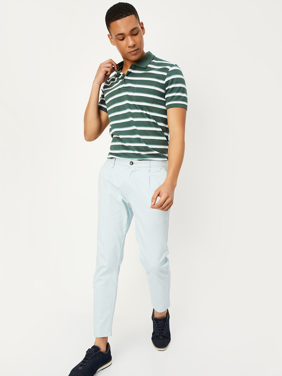 Horizontal Stripe T Shirt 300051343blk main image 0