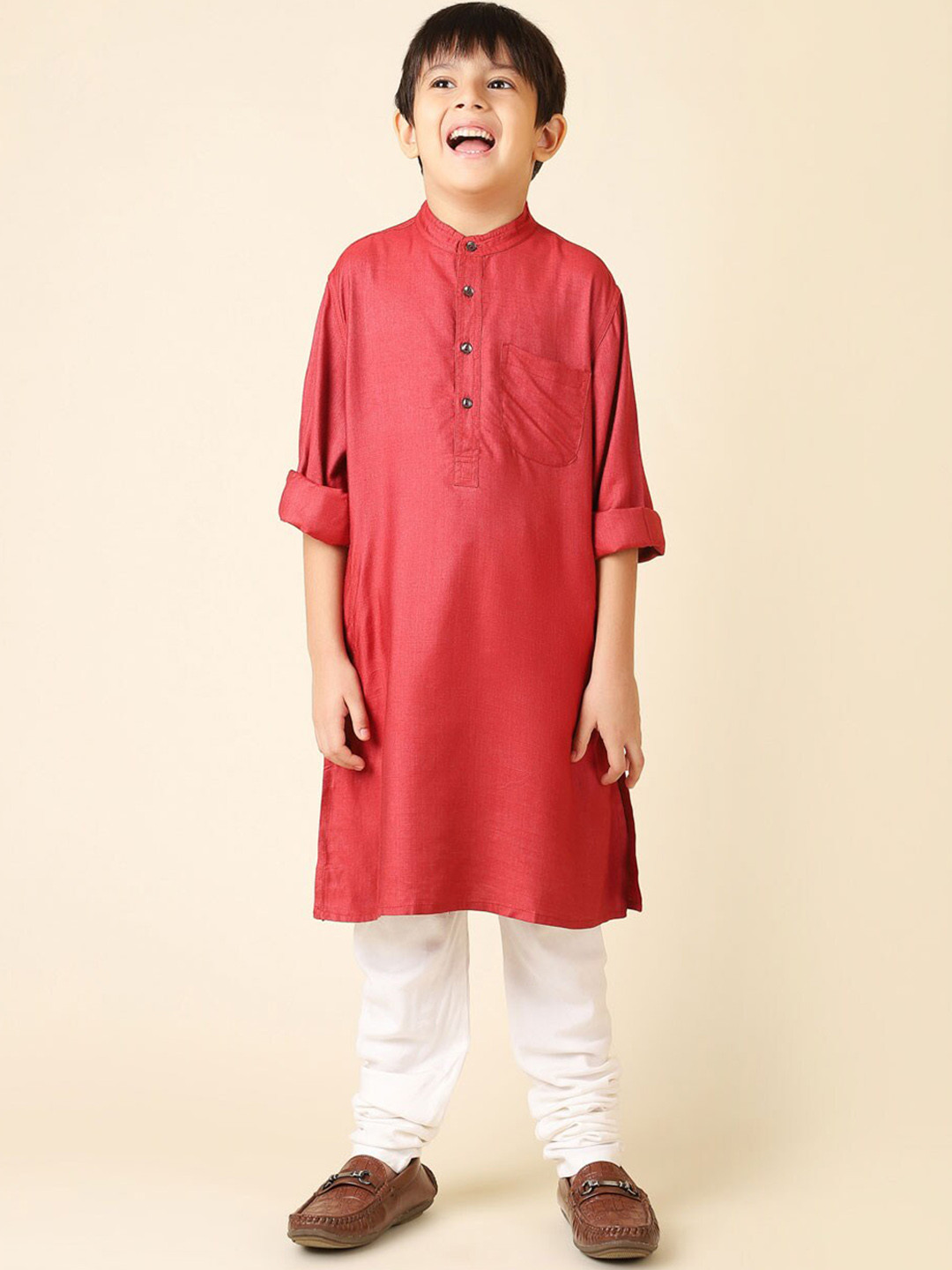 Buy Fabindia Boys Band Collar Straight Kurta Kurtas for Boys 25214724
