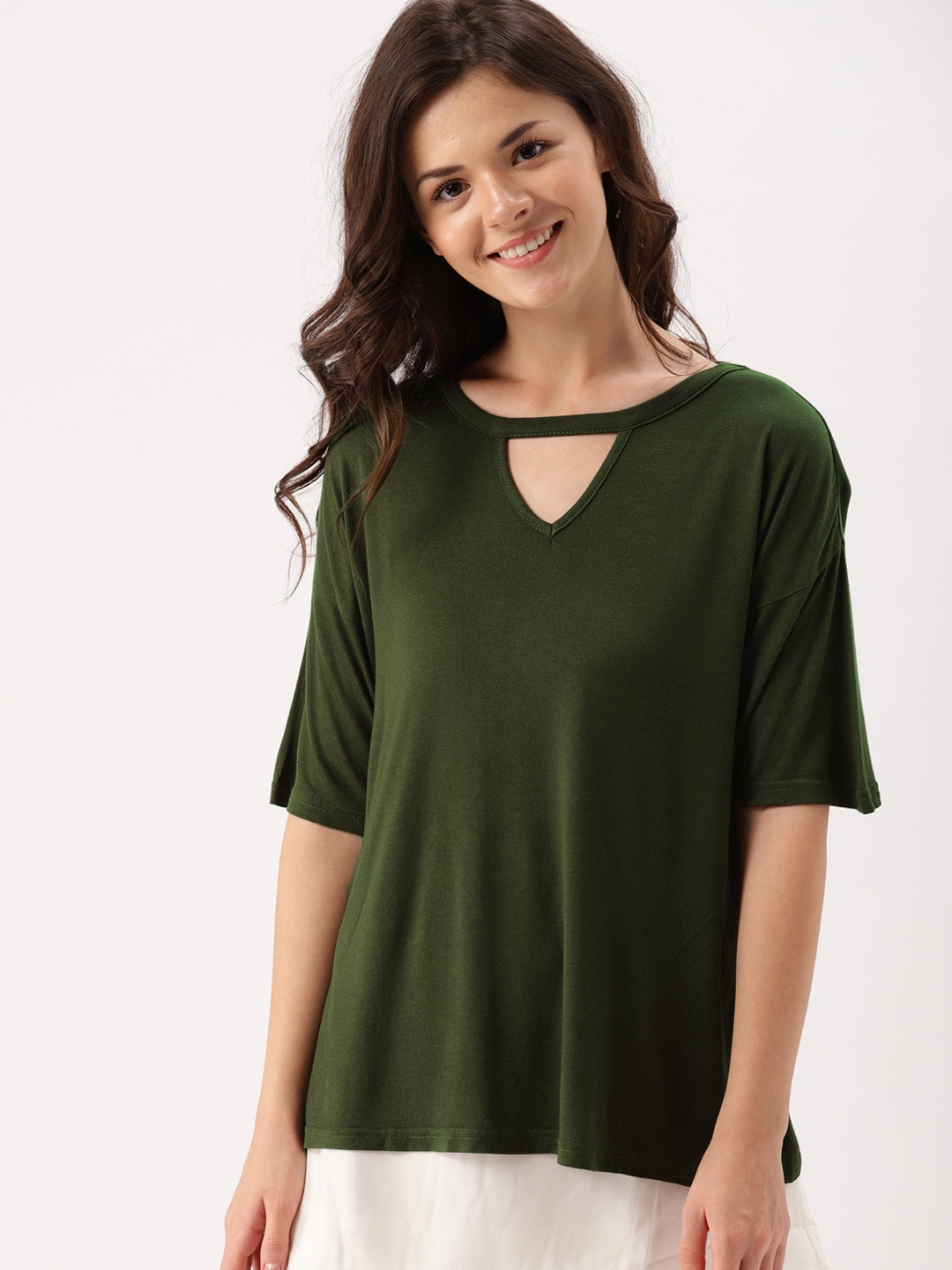 olive green tops womens