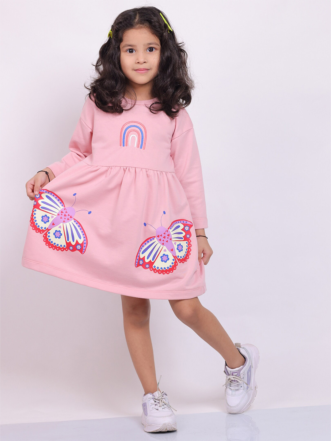 Buy Little Carrot Girls Conversational Printed Gathered Detailed Pure