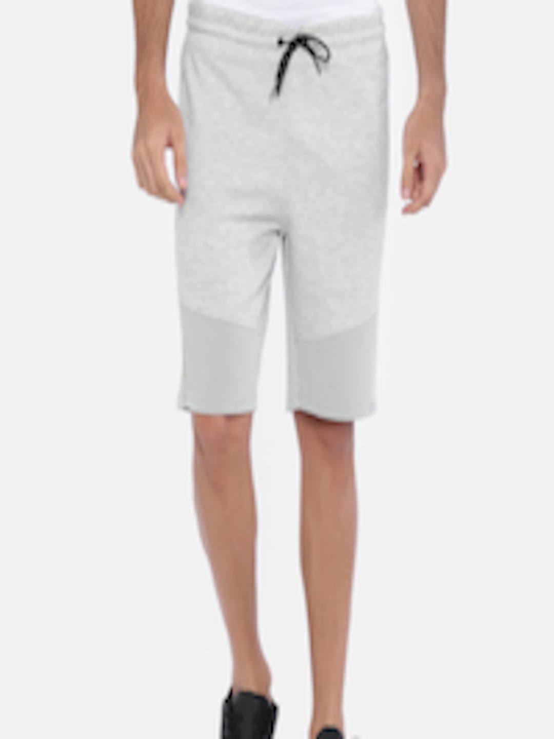 Buy Jack & Jones Men Grey Solid Regular Fit Sports Shorts - Shorts for ...